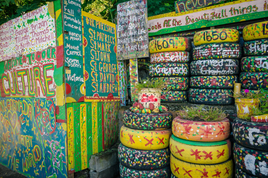 Charlie's Bar Tire Display, Grenada